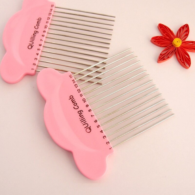 Compact Pink Paper Quilling Comb