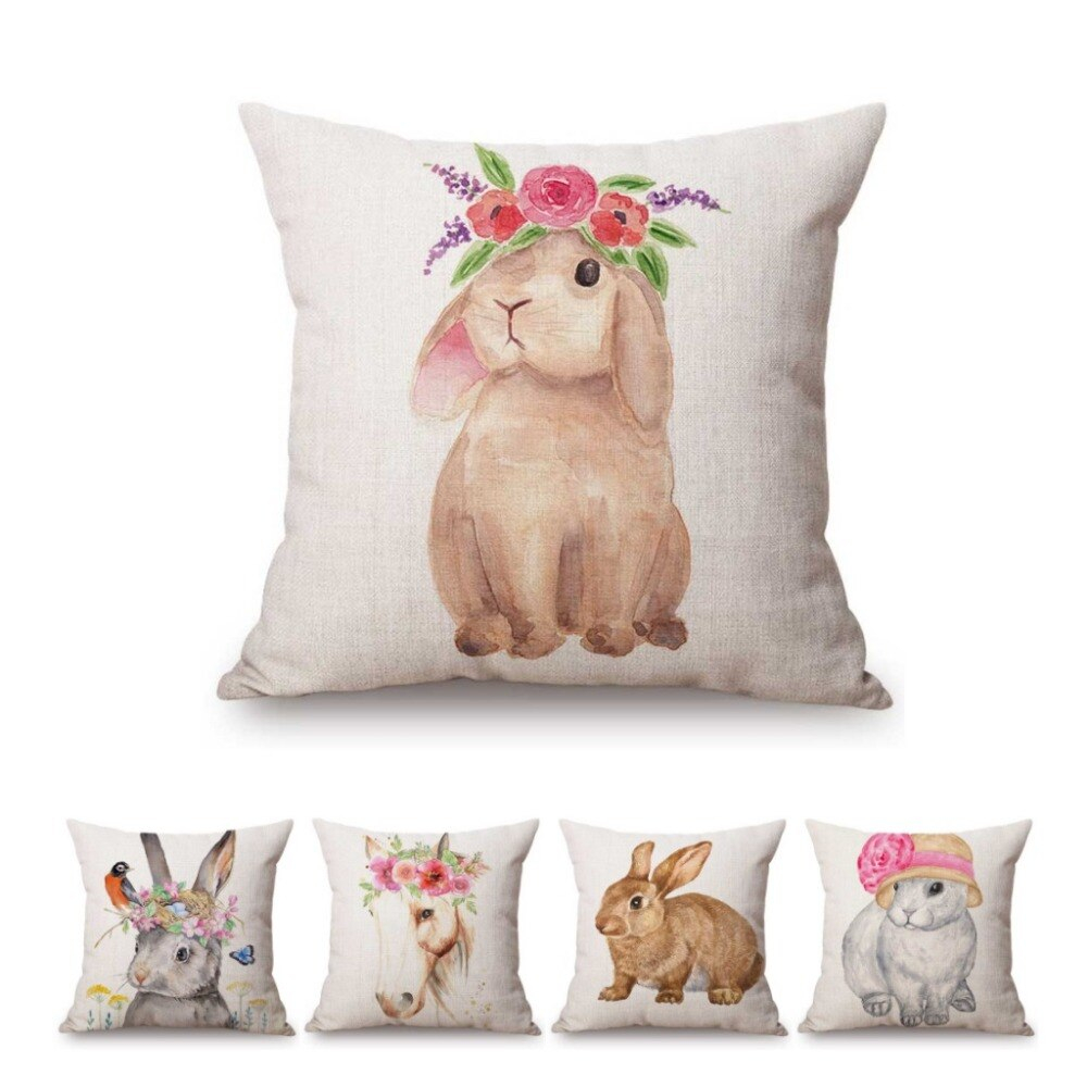 Bunny Rabbit Throw Pillow Cover Nice