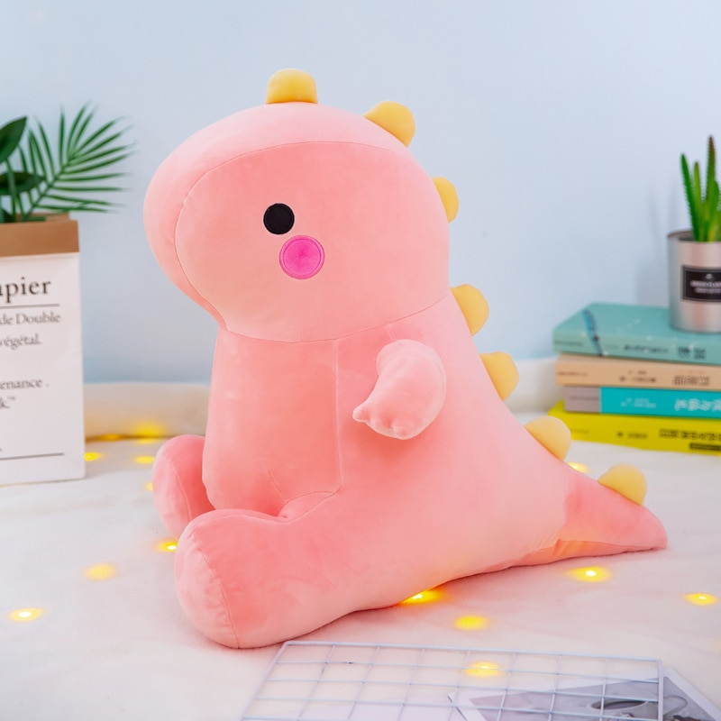 Kawaii Dinosaur Soft Plush Toy in Pink Green