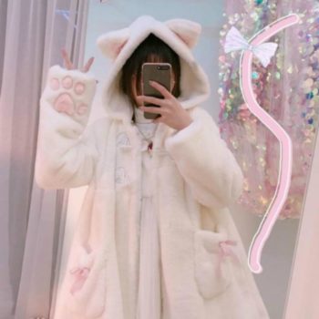 Kawaii Fashion Hoodie With Cat Design