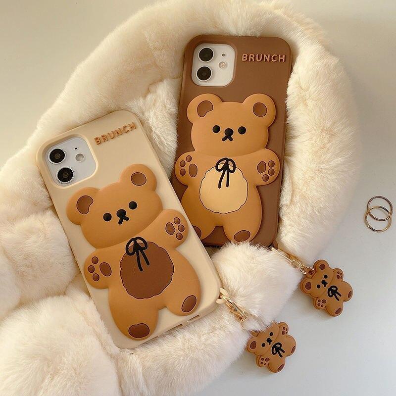 Kawaii Chocolate Brown Bear iPhone 13 Case