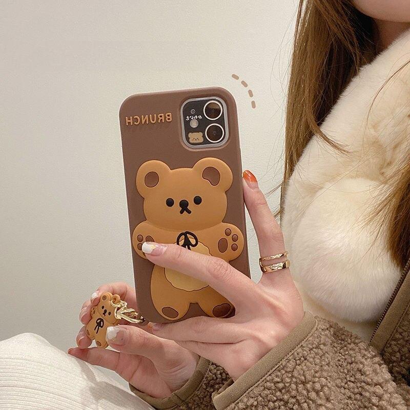 Chocolate Brown Bear iPhone Case