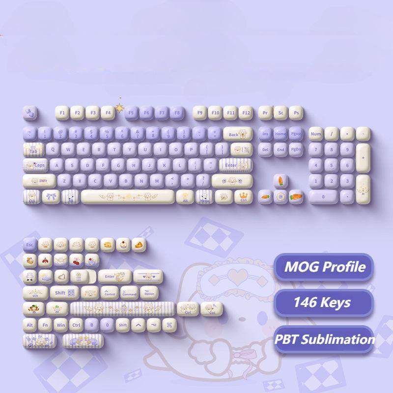 Kawaii Lop Bunny Keycaps MOG 146-Keys Kawaii Lop Bunny Keycaps MOG 146-Keys