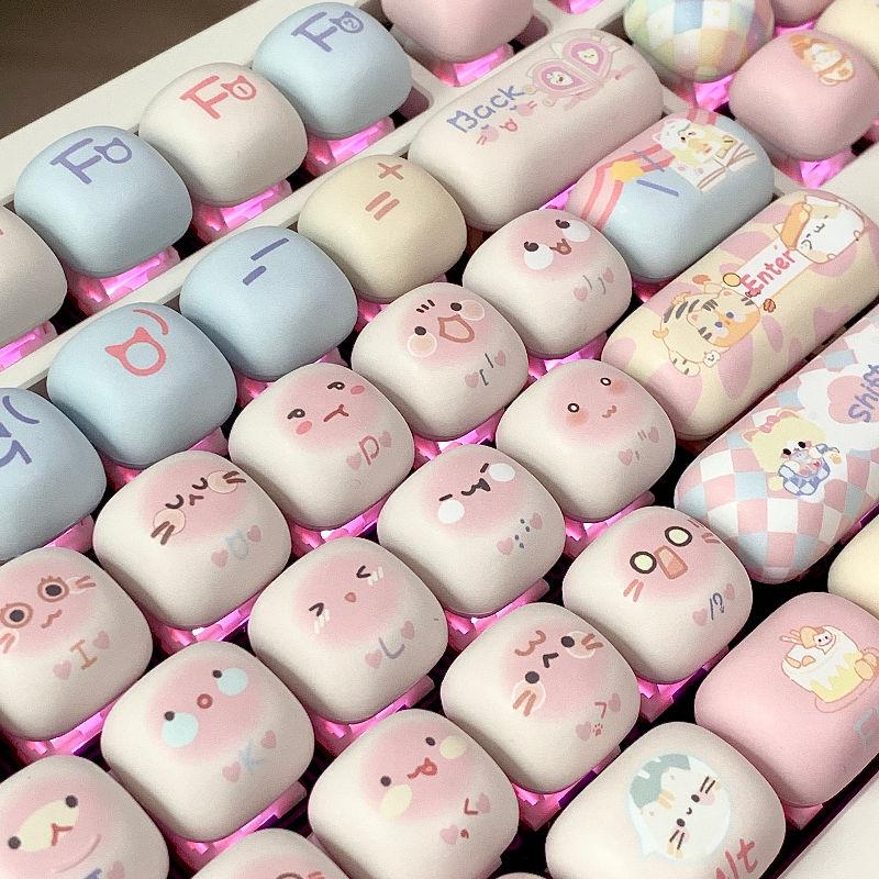 Kawaii Pink Cat Keycaps MOG 140-Keys Kawaii Pink Cat Keycaps MOG 140-Keys