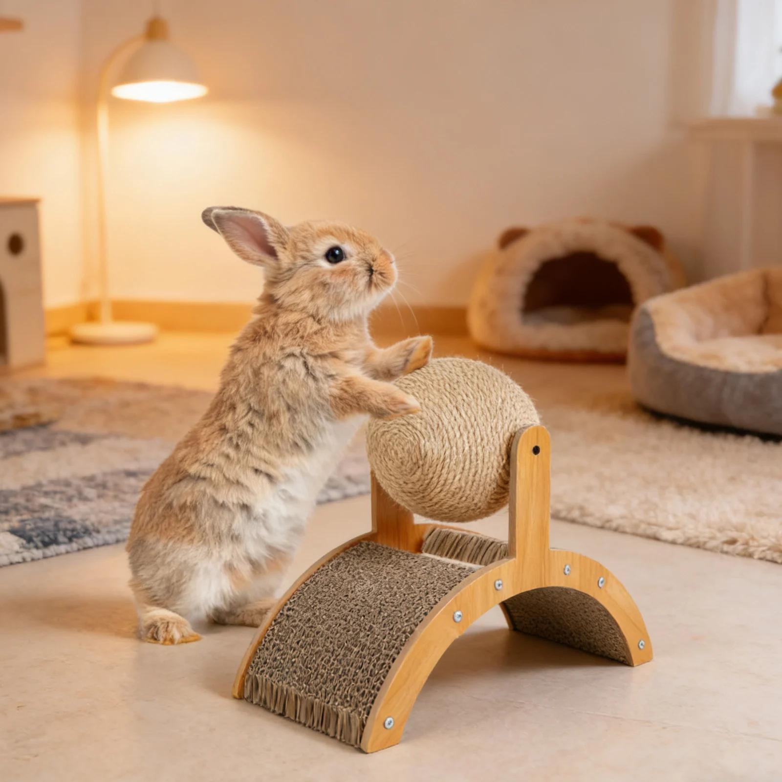 Pet Bunny Spin Ball Scratch Toy